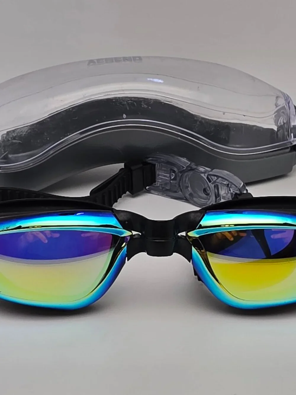 Aegend Swimming Goggles Swim Unisex Goggles Multi Color Lens w Case No Leaks
